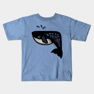 Blue Whale Minimalist Design Kids T-Shirt